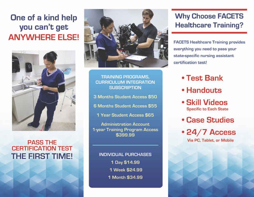 Page 2 of FACETS Healthcare Brochure