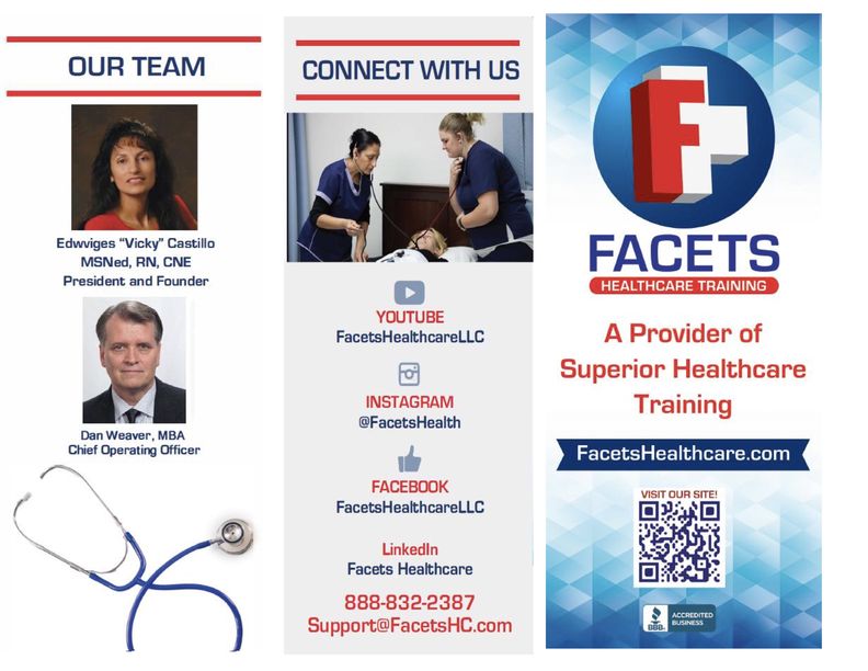 Page 1 of FACETS Healthcare Brochure